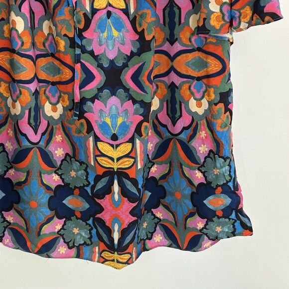 Chelsea & Theodore Top Size 2x Vibrant Colorful Floral Print Flutter Sleeve - Picture 3 of 7